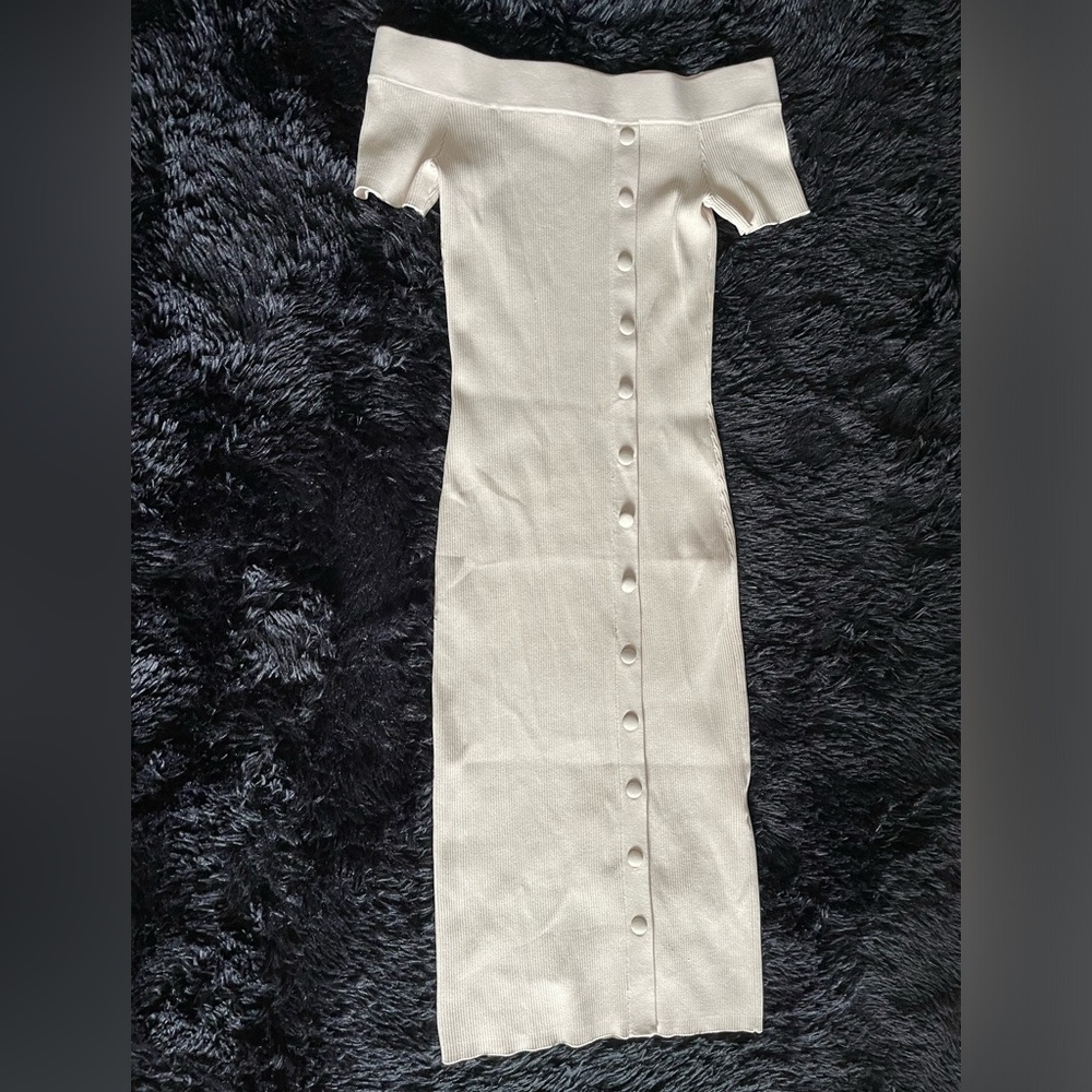 Off Shoulder Pullover Midi Dress